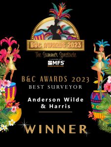 B&C Award Rosette - Winner AWH Best Surveyor 2023