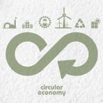 Circular Economy Icons On Paper Background